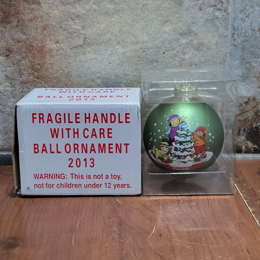 Campbell Soup Kids Green Ball Ornament 2013